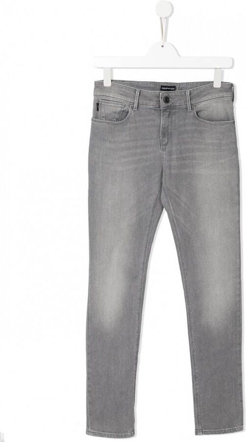 Emporio Armani Kids Jeans met gebleekt effect Grijs