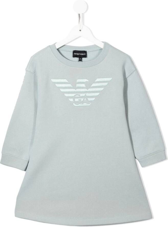 Emporio Ar i Kids Jurk met logoprint Groen