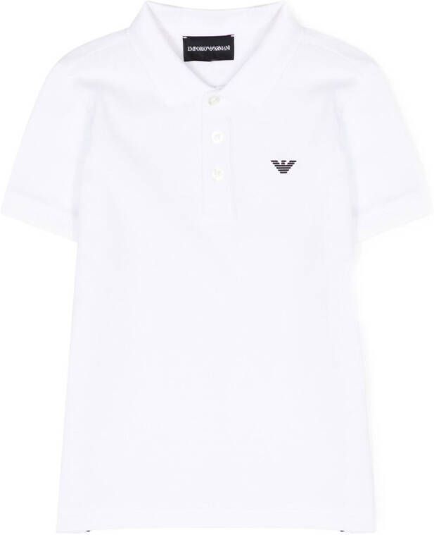Emporio Ar i Kids Poloshirt met logo-reliëf Wit