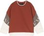 Emporio Ar i Kids Sweater met colourblocking Bruin - Thumbnail 1