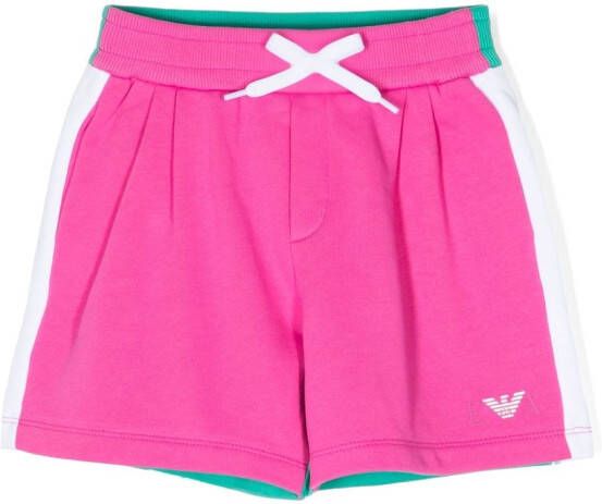 Emporio Ar i Kids Shorts met geborduurd logo Roze