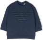 Emporio Ar i Kids Sweater met logopatch Blauw - Thumbnail 1