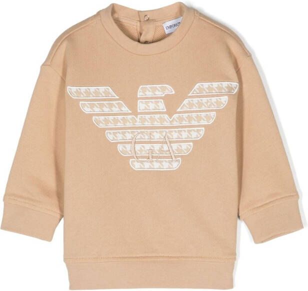 Emporio Ar i Kids Sweater met logopatch Bruin