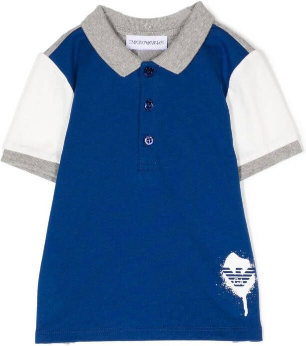 Emporio Ar i Kids Poloshirt met logoprint Blauw