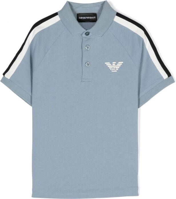 Emporio Ar i Kids Poloshirt met logoprint Blauw