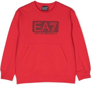 Emporio Ar i Kids Sweater met logoprint Rood