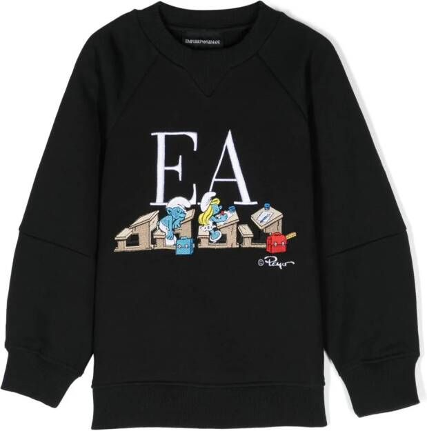 Emporio Armani Kids Sweater met logoprint Zwart