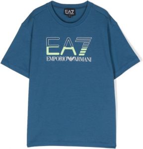 Emporio Ar i Kids T-shirt met logoprint Blauw