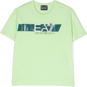 Emporio Ar i Kids T-shirt met logoprint Groen