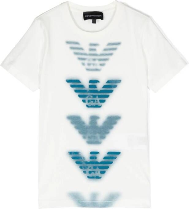 Emporio Ar i Kids T-shirt met logoprint Wit
