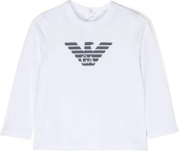 Emporio Armani Kids T-shirt met logoprint Wit