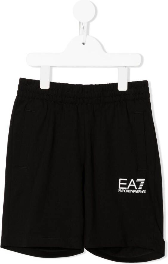 Emporio Ar i Kids Shorts met logoprint Zwart