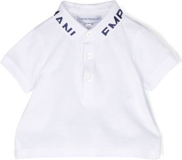 Emporio Ar i Kids Poloshirt met geborduurd logo Wit