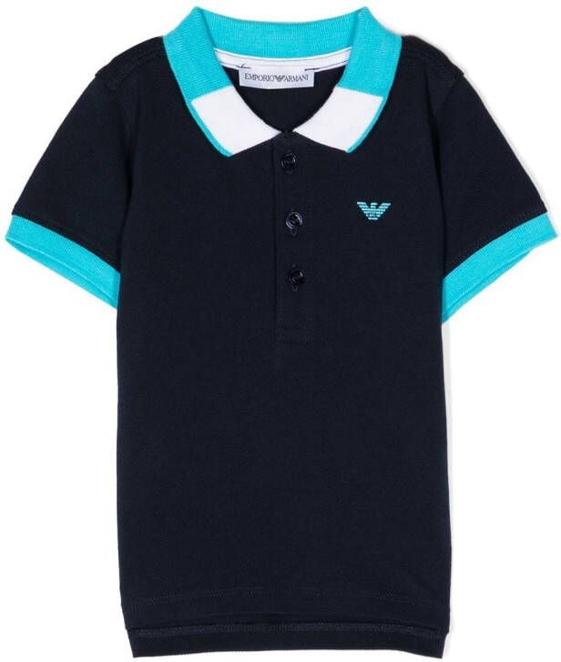 Emporio Ar i Kids Poloshirt met logo Blauw