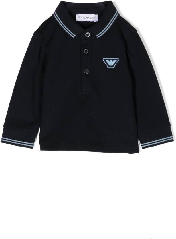 Emporio Ar i Kids Poloshirt met logopatch Blauw
