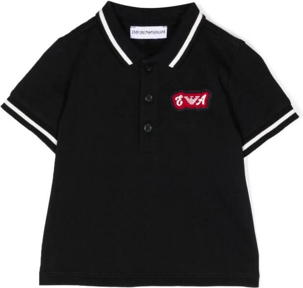 Emporio Ar i Kids Poloshirt met logopatch Zwart