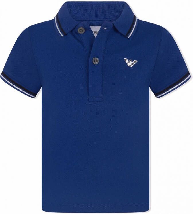 Emporio Ar i Kids Poloshirt met logoprint Blauw