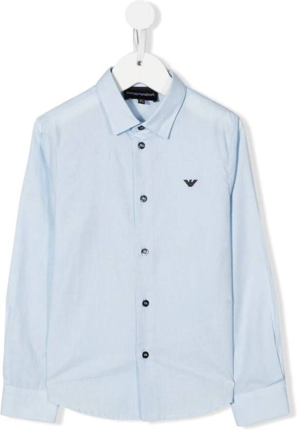 Emporio Ar i Kids Poloshirt met logoprint Blauw