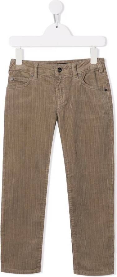 Emporio Ar i Kids Ribfluwelen broek Bruin