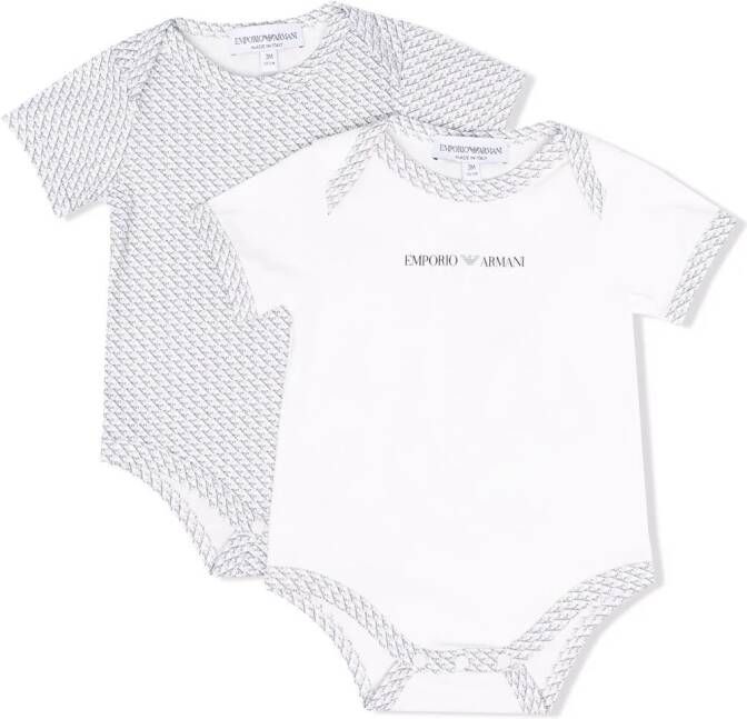 Emporio Ar i Kids Romper set met logoprint Blauw