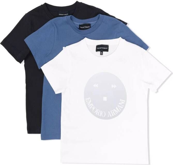 Emporio Ar i Kids Set van drie T-shirts Blauw