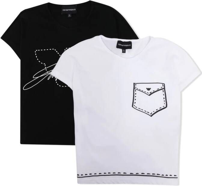 Emporio Ar i Kids Set van twee T-shirts Wit