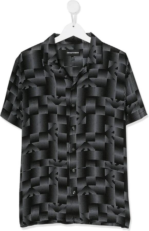 Emporio Ar i Kids Shirt met logo Zwart