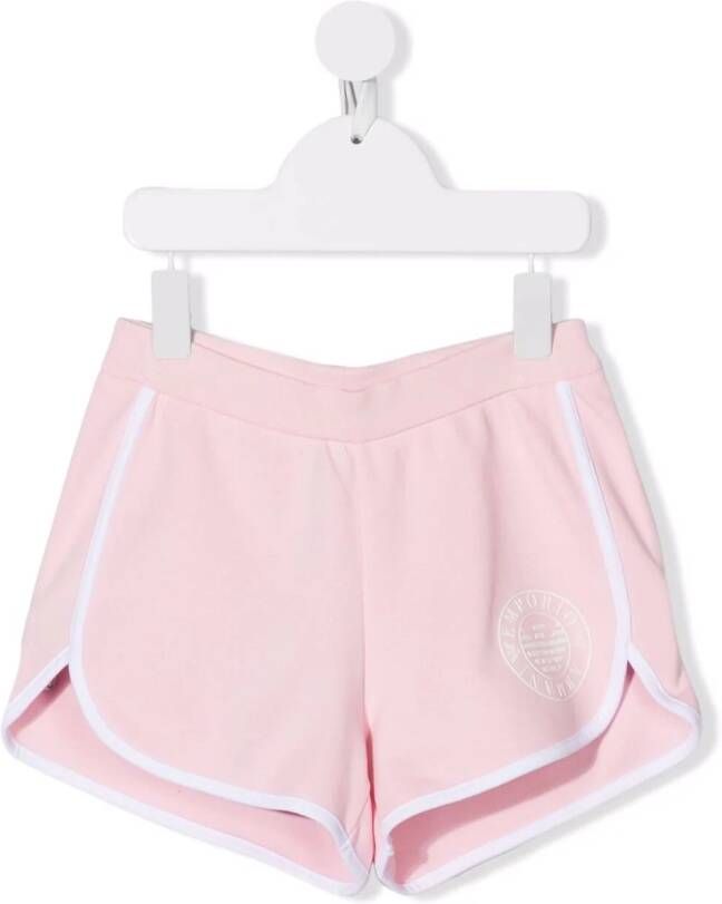Emporio Ar i Kids Shorts met logo Roze