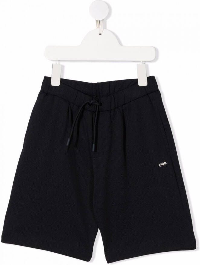 Emporio Ar i Kids Shorts met trekkoordtaille Blauw