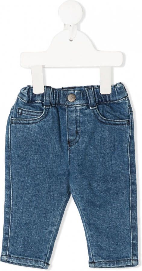 Emporio Ar i Kids Slim-fit jeans Blauw
