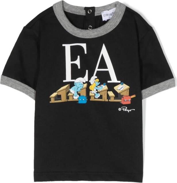 Emporio Ar i Kids T-shirt met logoprint Blauw