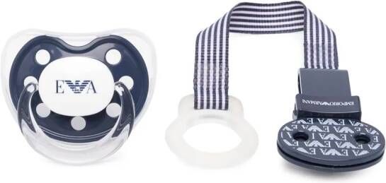 Emporio Armani Kids Spenen set met logoprint Blauw