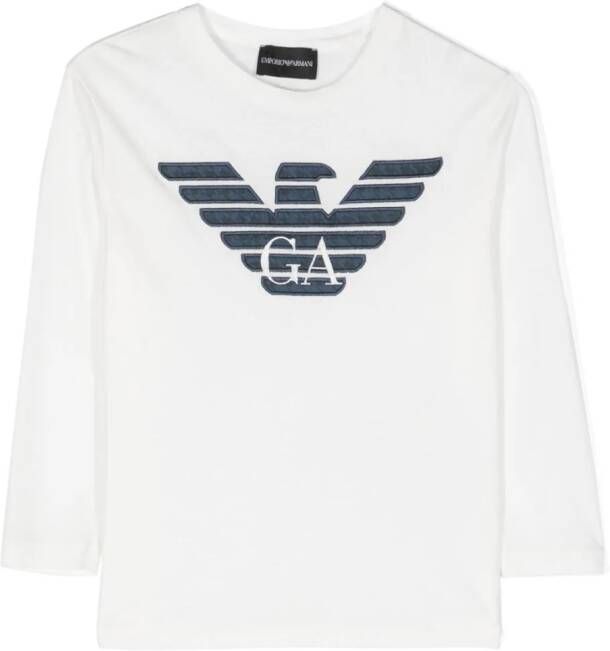 Emporio Armani Kids Sweater met geborduurd logo Wit