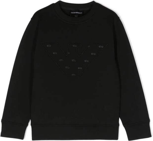 Emporio Ar i Kids Sweater met geborduurd logo Zwart