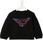 Emporio Ar i Kids Sweater met logo van pailletten Zwart - Thumbnail 1
