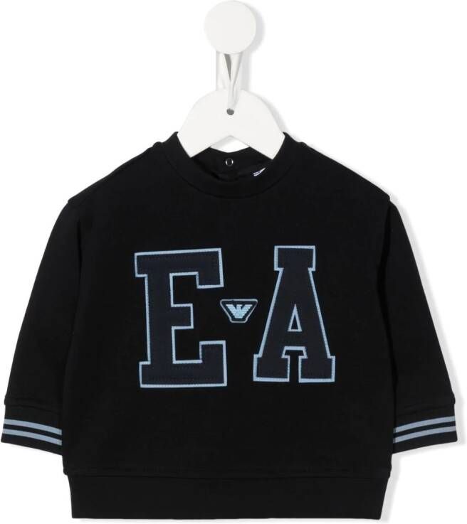 Emporio Armani Kids Sweater met logopatch Blauw