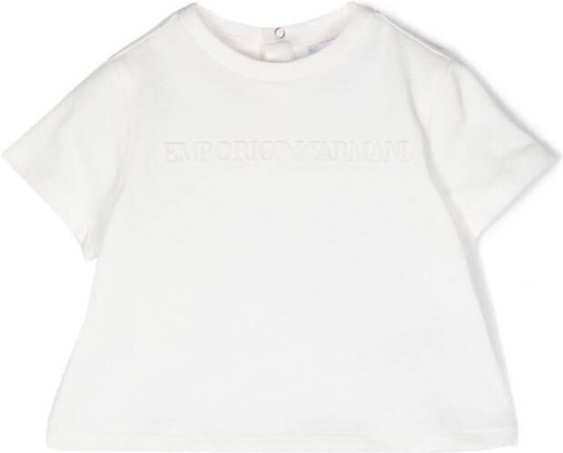 Emporio Ar i Kids T-shirt met geborduurd logo Wit