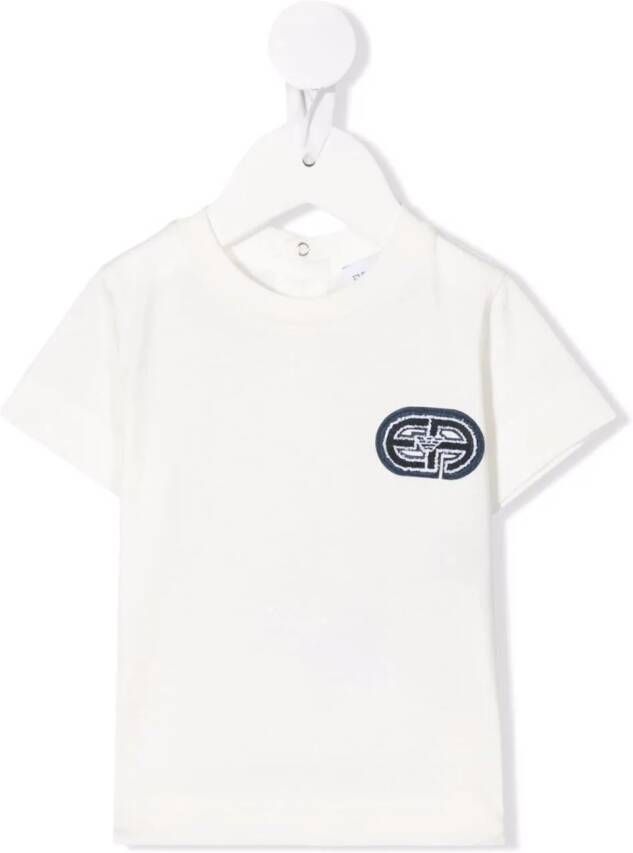 Emporio Armani Kids T-shirt met logopatch Wit
