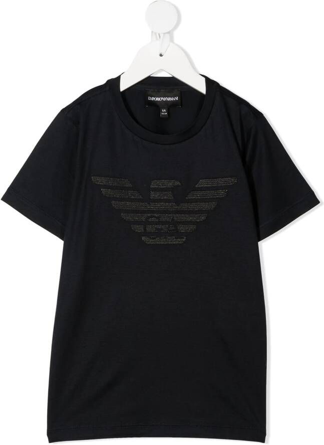Emporio Ar i Kids T-shirt met logoprint Blauw