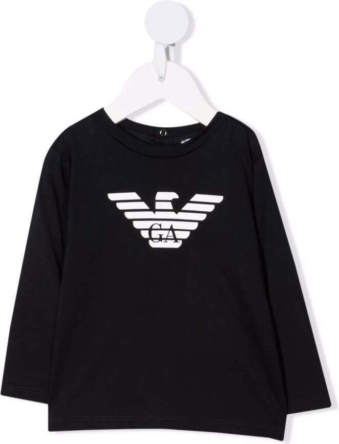 Emporio Ar i Kids T-shirt met logoprint Blauw