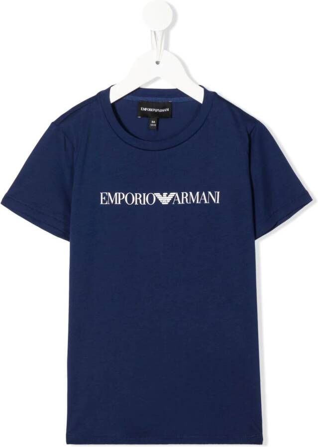 Emporio Armani Kids T-shirt met logoprint Blauw