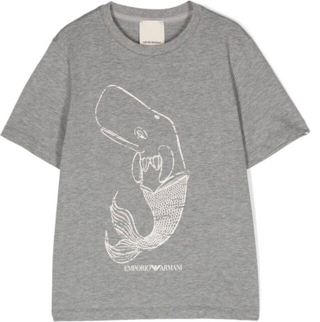 Emporio Ar i Kids T-shirt met logoprint Grijs