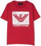 Emporio Ar i Kids T-shirt met logoprint Rood - Thumbnail 1