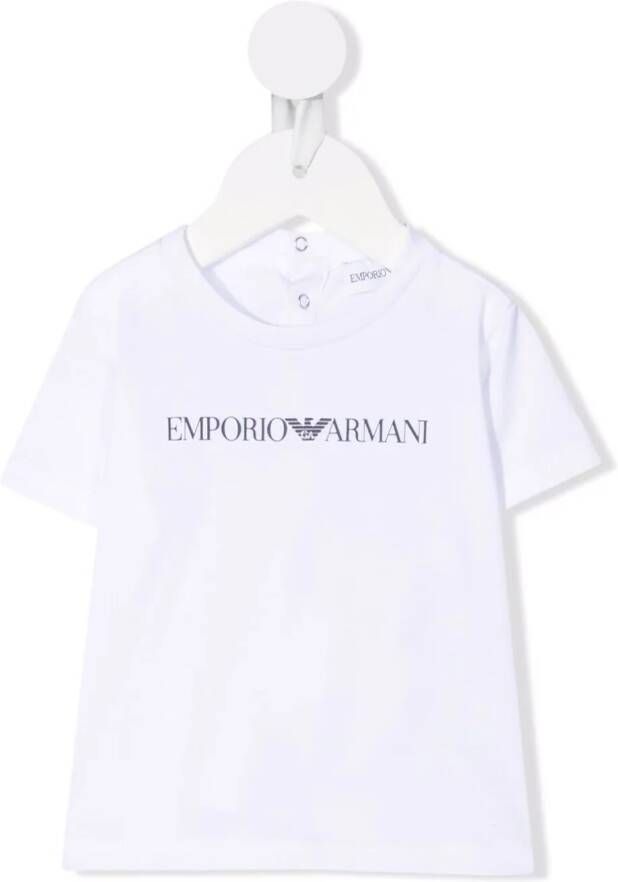 Emporio Ar i Kids T-shirt met logoprint Wit