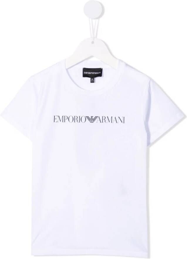 Emporio Ar i Kids T-shirt met logoprint Wit