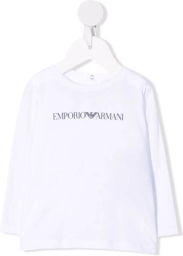 Emporio Ar i Kids T-shirt met logoprint Wit