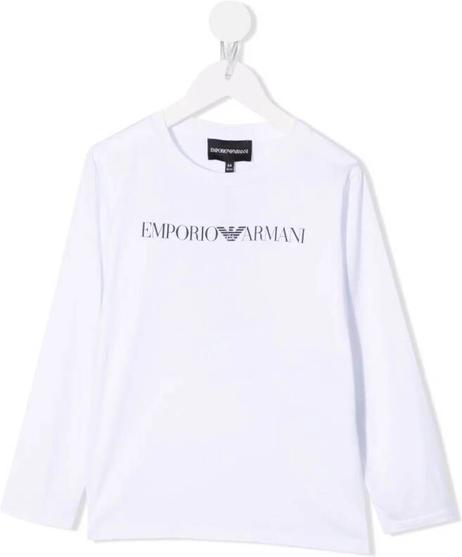 Emporio Ar i Kids T-shirt met logoprint Wit