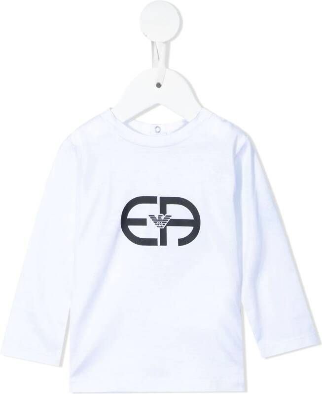 Emporio Ar i Kids T-shirt met logoprint Wit