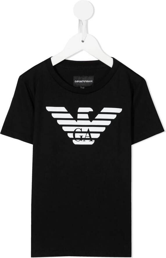 Emporio Ar i Kids T-shirt met logoprint Zwart