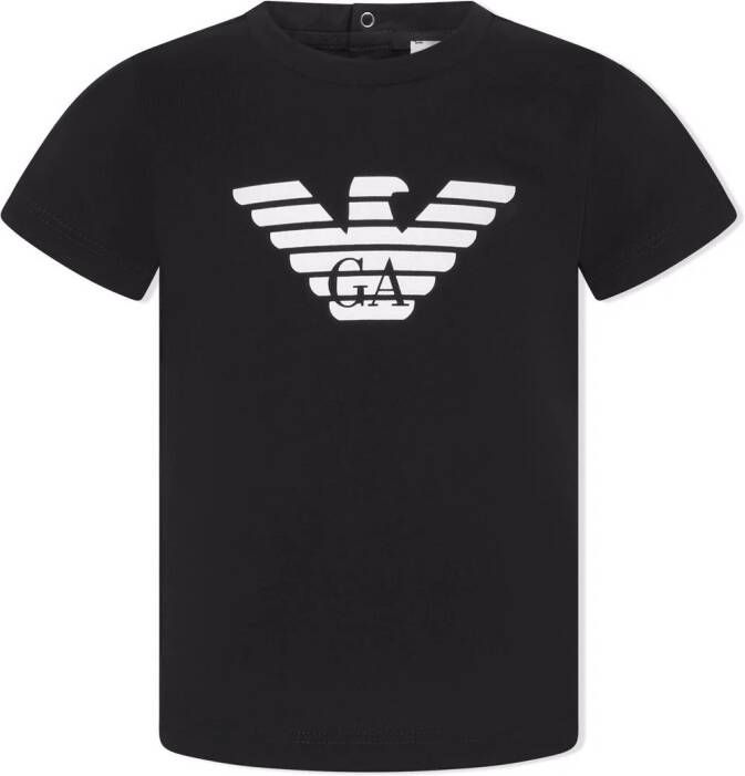 Emporio Armani Kids T-shirt met logoprint Zwart
